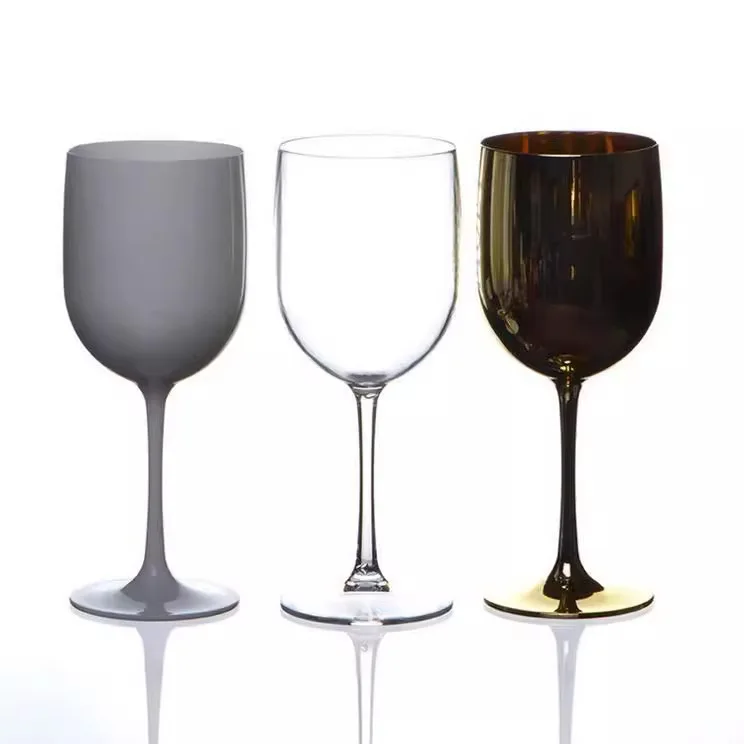 High Quality Food Grade Plastic Acrylic Unbreakable Wine Glasses Plastic Colored Party Drinkware Glass Champagne Flute Wine Cup