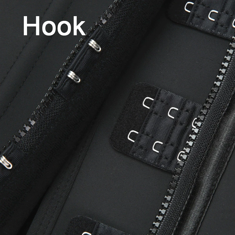 Custom Slimming Women Body Shapers Zipper Three Straps Belt Corset Waist Trainer with 3 Hooks Waist Cinchers Latex Black Opp Bag