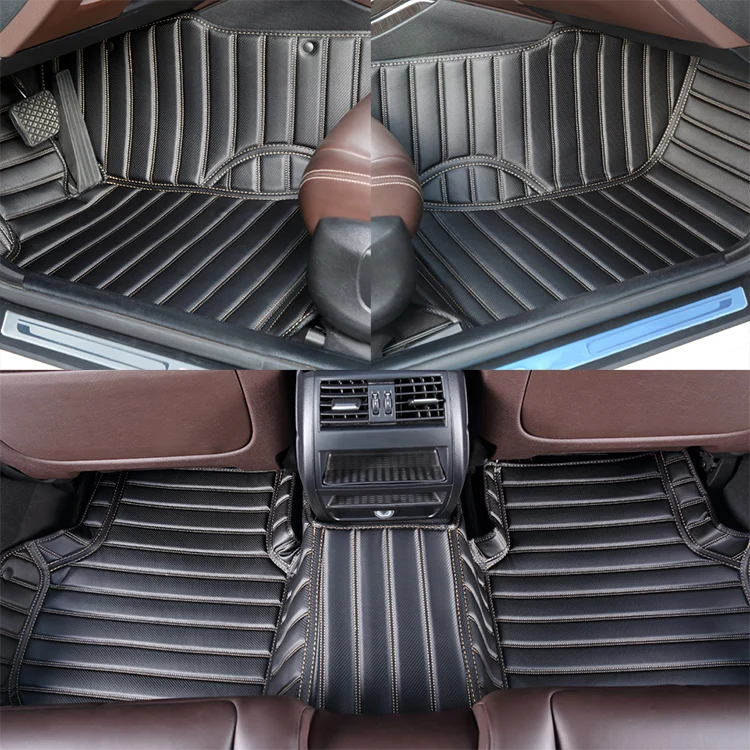 SONSANG Leather Materials Diamond Full Set Carbon Matting Carpet Mats for toyota prius car mats