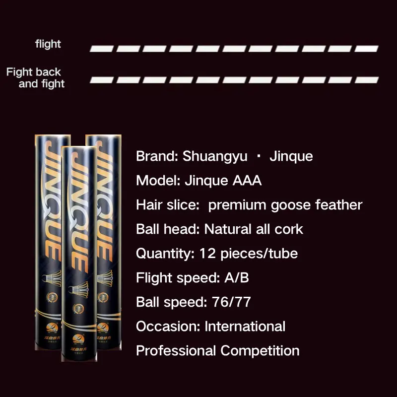 Double AAA Badminton International and Domestic Competition Ball Set of 12 Durable King Goose Feather Badminton Balls