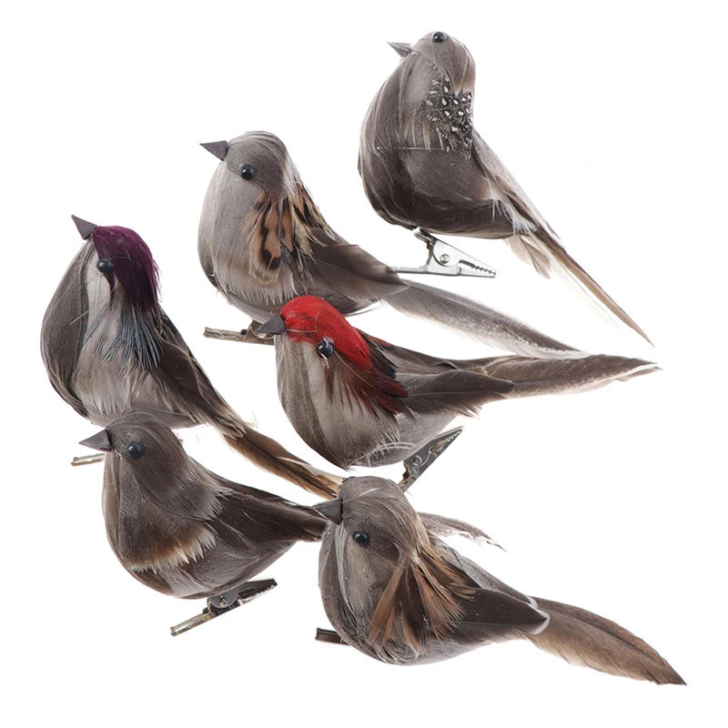 One-Stop Service Artificial Bird Foam Vividly Feather Mini Tit Craft Birds Emulation Decoration Bird Model DIY Sparrow Free Ship