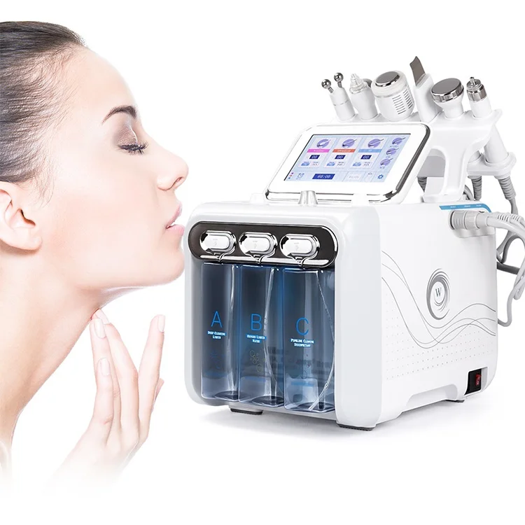 face beauty device 6 In 1 small bubble H2O2 Face Skin Care SPA Beauty Oxygen Therapy Machine