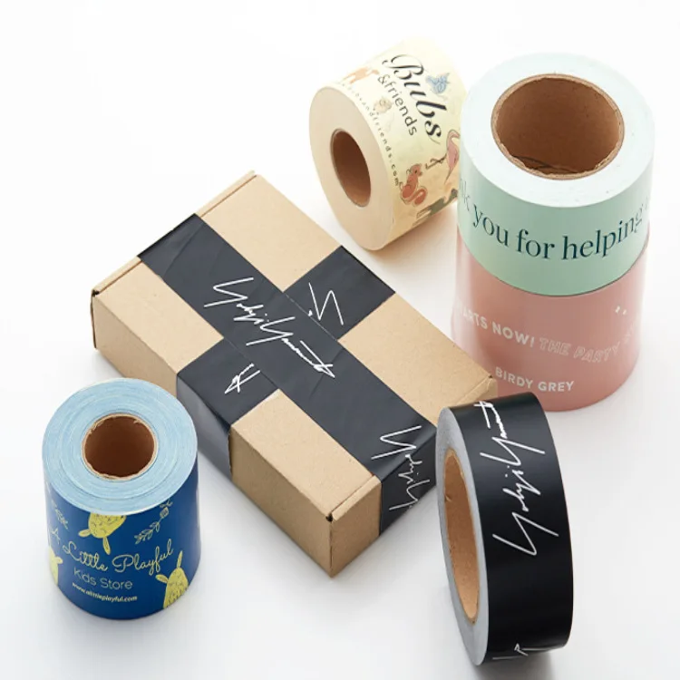 Special Printed Kraft Paper Tape Warning Words Water-Free Sealing Box Packaging Kraft Paper Tape in Stock