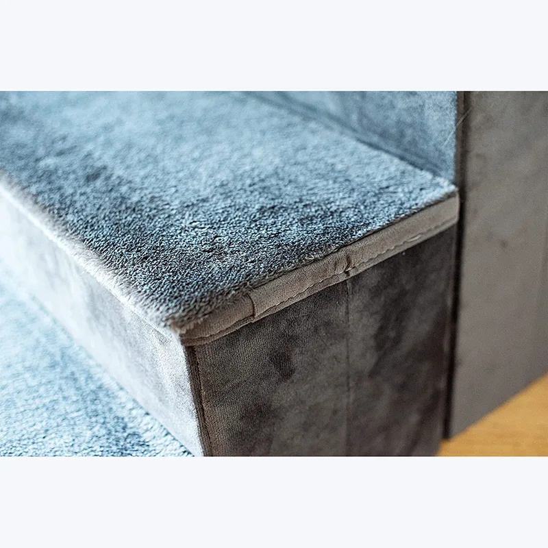 New Design Foldable Storage Ottoman Portable Luxury 4 Step Cheap Dog Staircase Steps Large Pet Dog Ramp Step Ladder For Bed