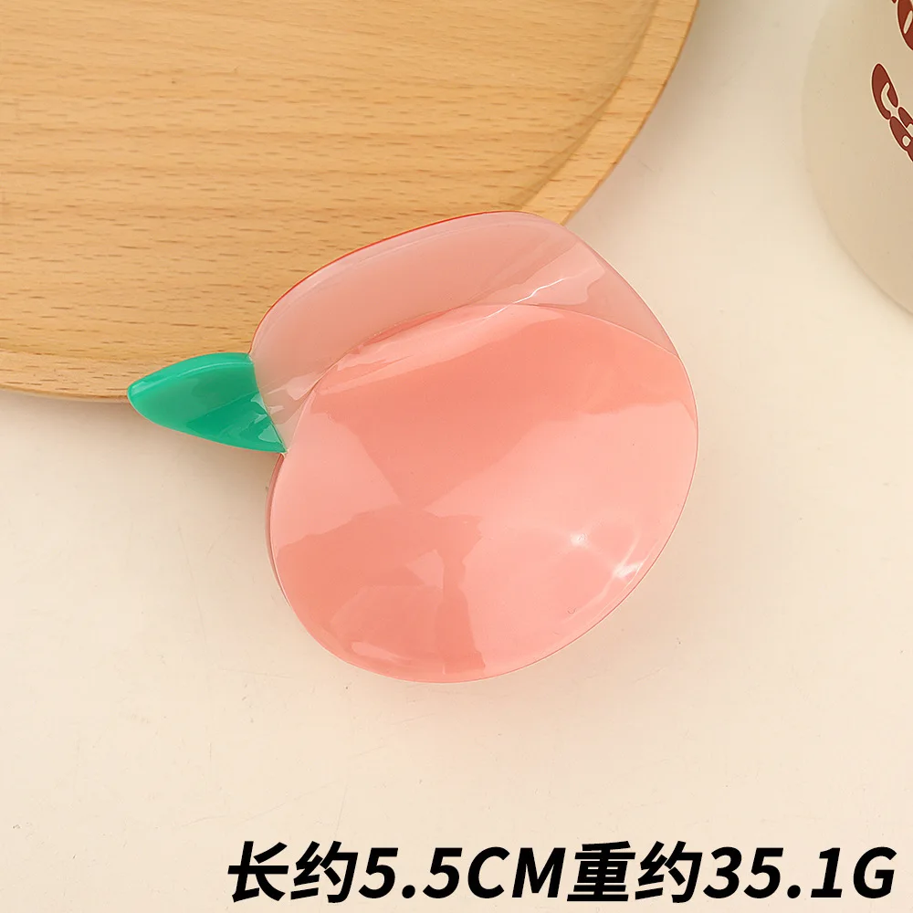 Cute Cartoon Peach Fruit Hair Claw Headpiece Girls Cellulose Acetate Hair Claw Clips Banana Ponytail Holder Hair Accessories