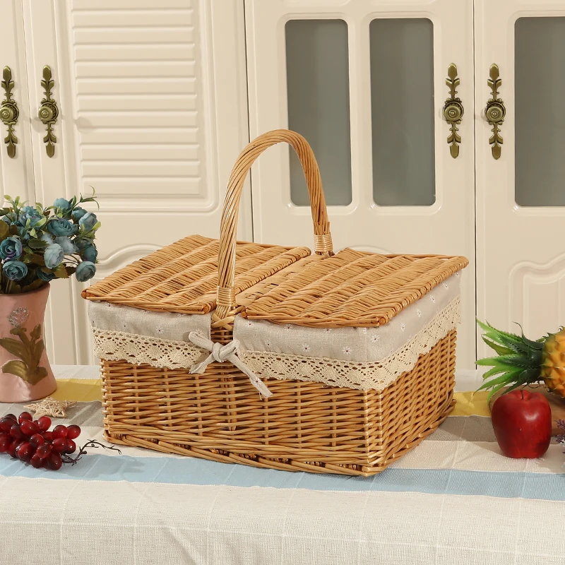 Simple Storage Bins Box Storage Tote Weave Basket Plastic Rattan Wicker Storage Basket
