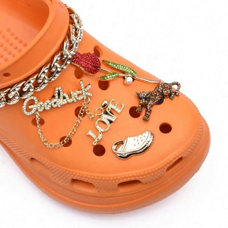 Christmas 2024 New Trend Women DIY Designer Crystal Metal Accessories Custom Luxury Decoration Clogs Shoes Charm