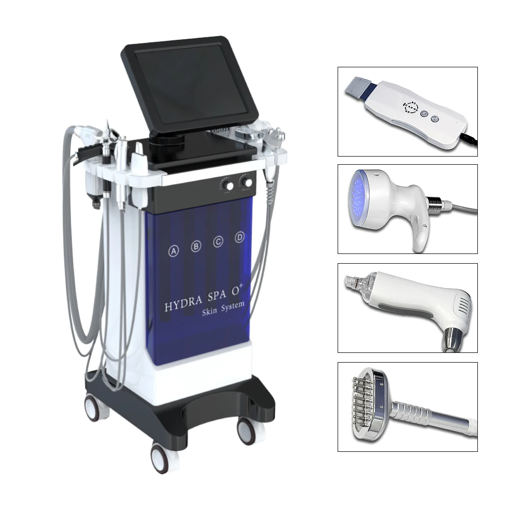 Mutil-function 10in1  facial beauty machine dembrasion RF for tripolar micro wave spray oxygen Deep cleaning