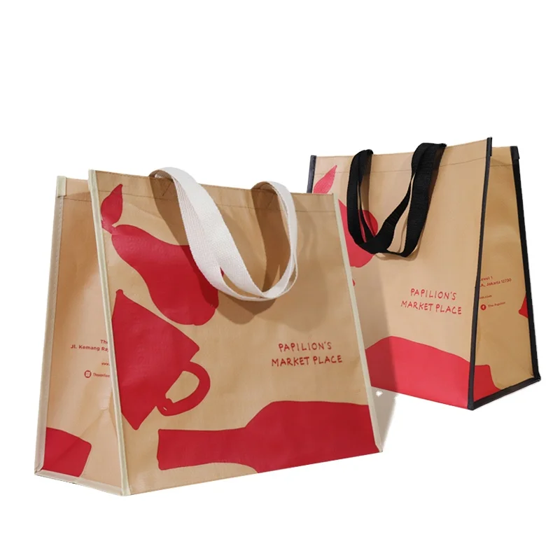 Guaranteed Quality Hot Sale Custom Logo Printed PP Non Woven Fabric Strong Load Bearing Grocery Tote Bag