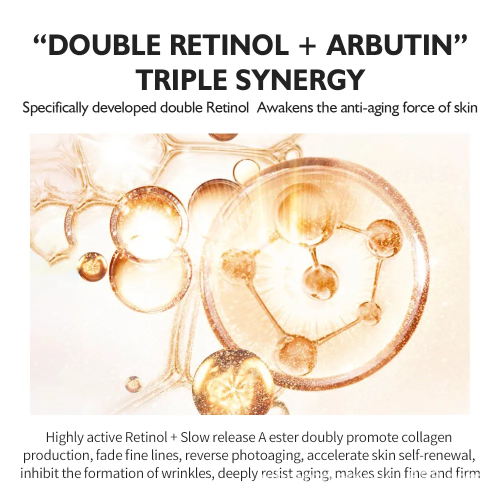 Customized Anti-Aging Skincare Set Private Label Face Serum Cream and Eye Cream with Retinol Collagen Peptides