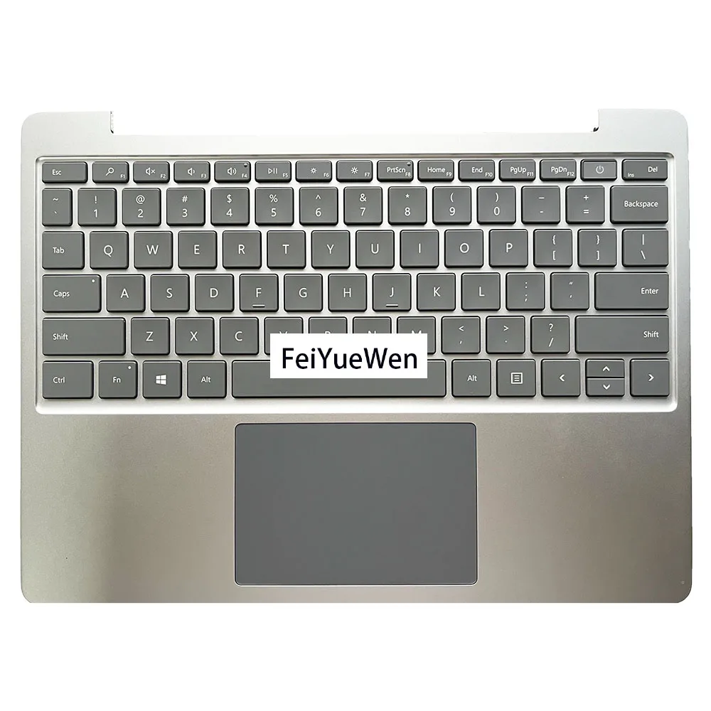 Palmrest with Keyboard Bezel for Microsoft Surface Laptop Go Gen 1 2 12.4 Touchpad Silver Color with Fingerprint Version