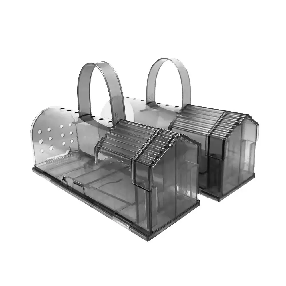 Indoor Bigger Size Plastic Mouse Traps No Kill Reusable Rat Mice Smart Mouse Trap for Big Mouse Trap Cage 2 Pack