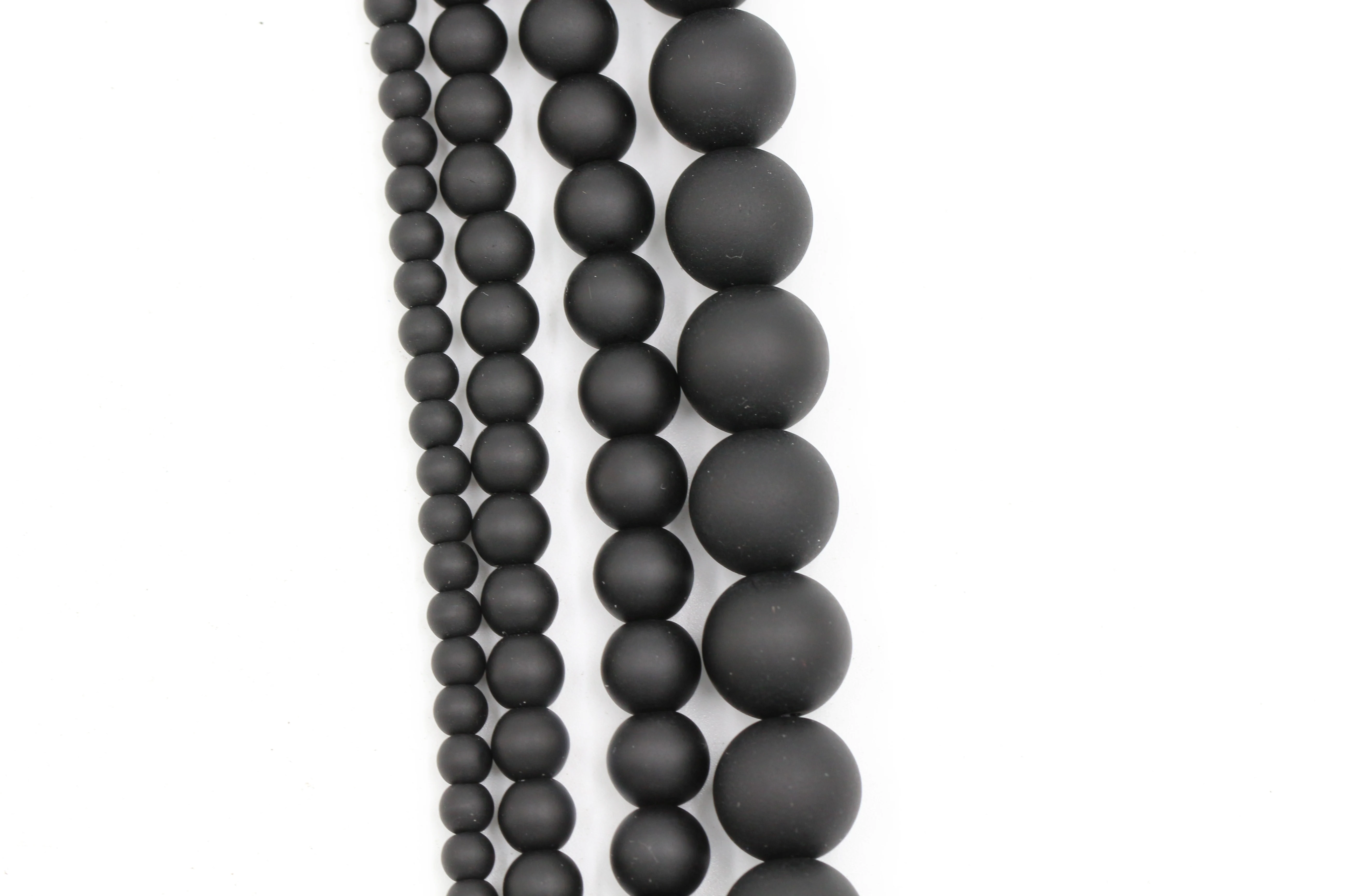 Wholesale Natural Round Loose Stone Beads Black Matte Onyx For Diy Making Jewelry Bracelet guangzhou