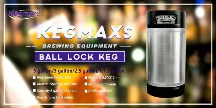 Kegmaxs Corny Keg Homebrew 3 Gallon 12 Liters Ball Lock Keg Cornelius Beer Brewing Equipment with NSF Certificate Cleaning Keg