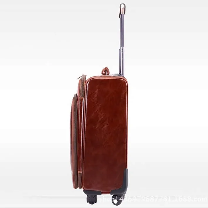 High Quality Custom PU Leather Luggage Business Suitcase PU Trolley Carry-on Case