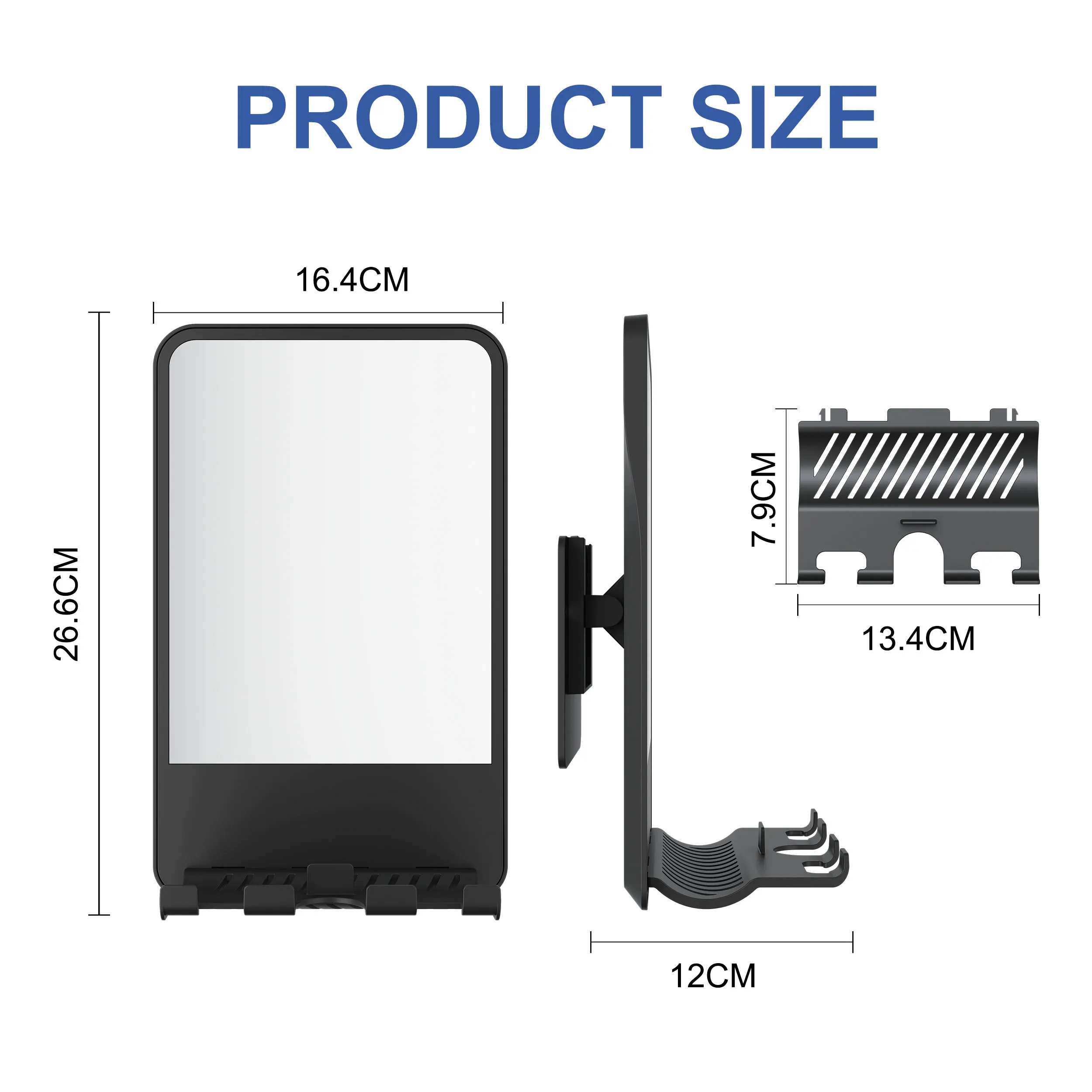 Upgraded Bathroom Wall Mounted No-Drilling Square Washroom Shower Fogless Shaving Mirror With Razor Holder Anti Fog Mirror