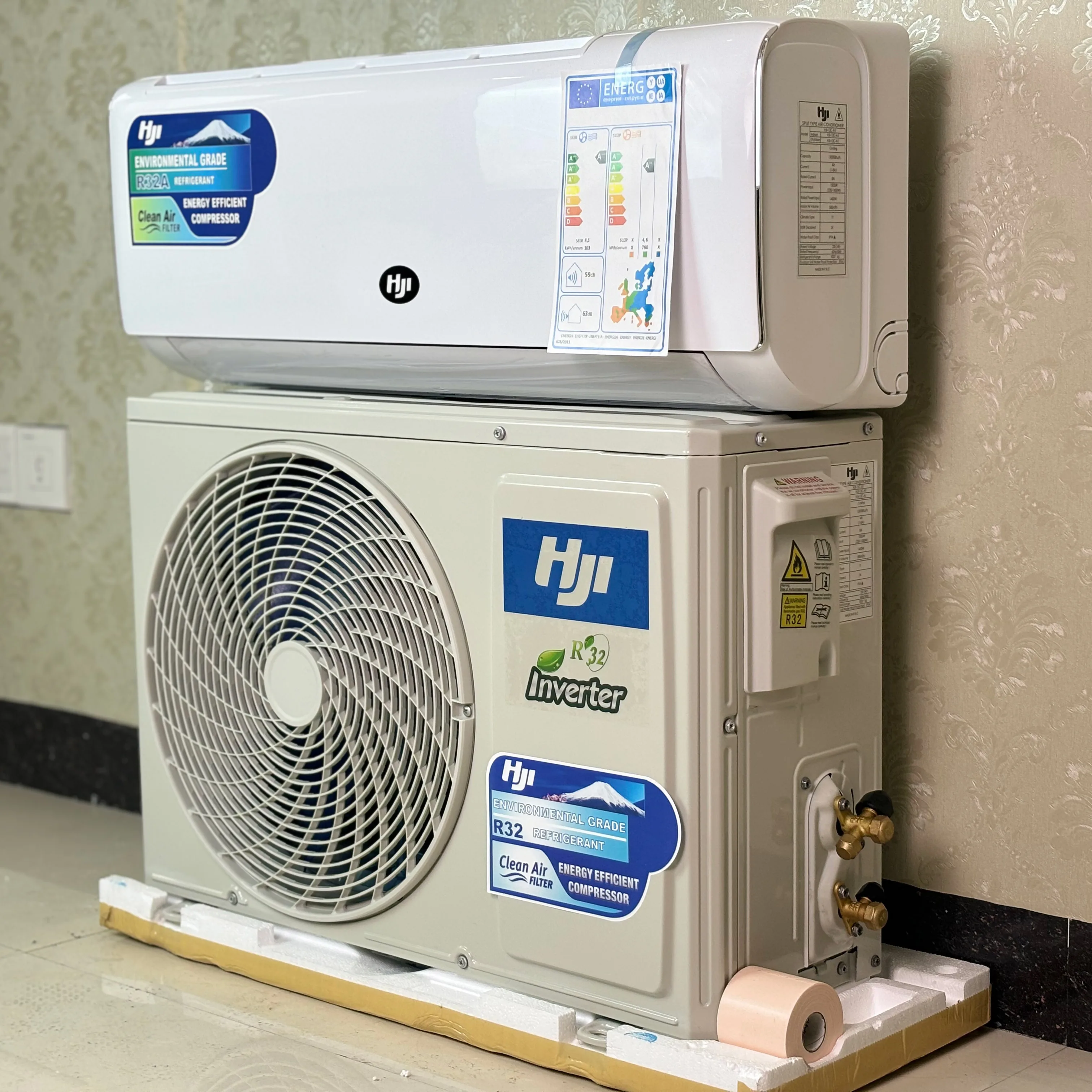 HJI AUX OEM 24000btu высококачественный Интеллектуальный разделенный кондиционер воздуха R32 двойной инвертор для быстрого охлаждения и энергосбережения