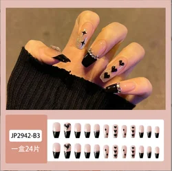 Hot Sell 15 Design 24Pcs/Box Colorful Heart Flower Nails Professional Fingers Full Sizes False Nail Gel Tips