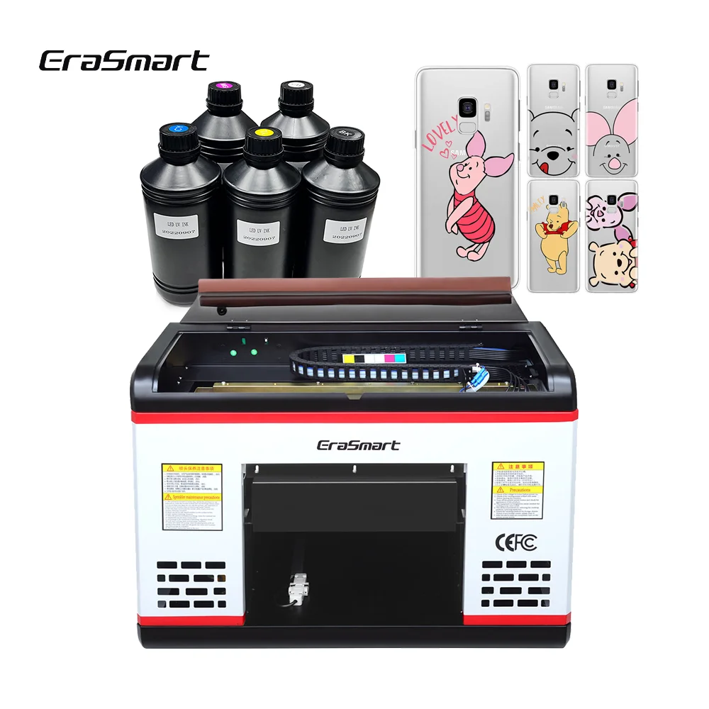 Erasmart A3 УФ чехол для телефона принтер нейлоновый мешок воздушный шар пластиковая чашка картонная коробка печатная машина малого бизнеса