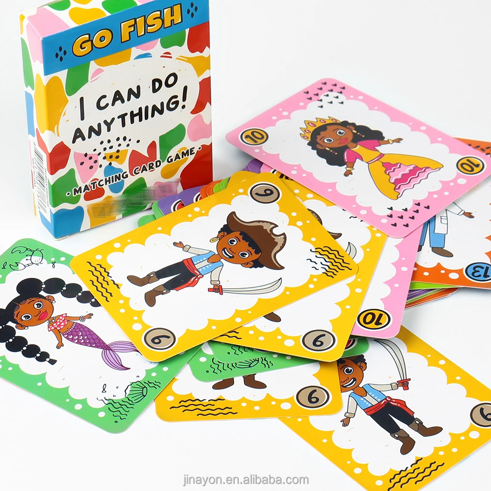 Custom Fishing Theme Cards Paper Cards CMYK Printing for Children Party Game