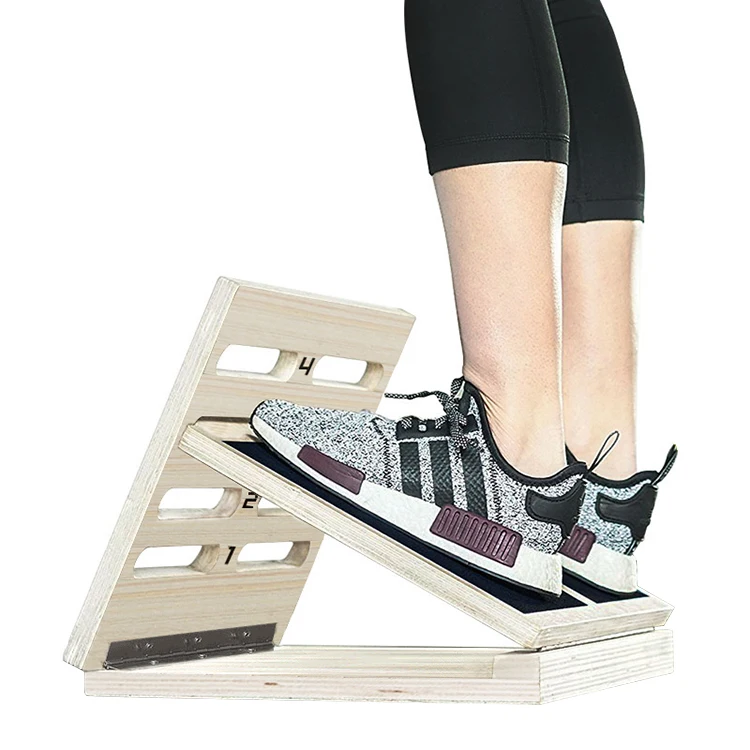 Stretch board calf tensioner oblique pedal fitness home skinny leg rehabilitation equipment yoga solid Wooden Stretch Board