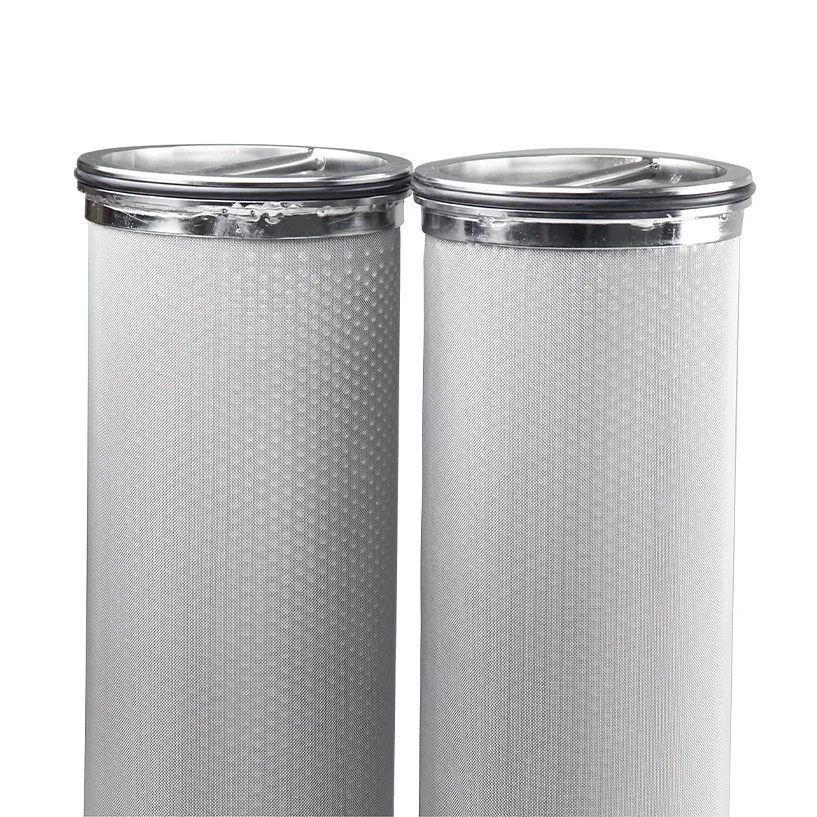 High Quality Wholesale 316L Stainless Steel Bayonet Fin End Fitting Sintered Mesh Filter Cartridge