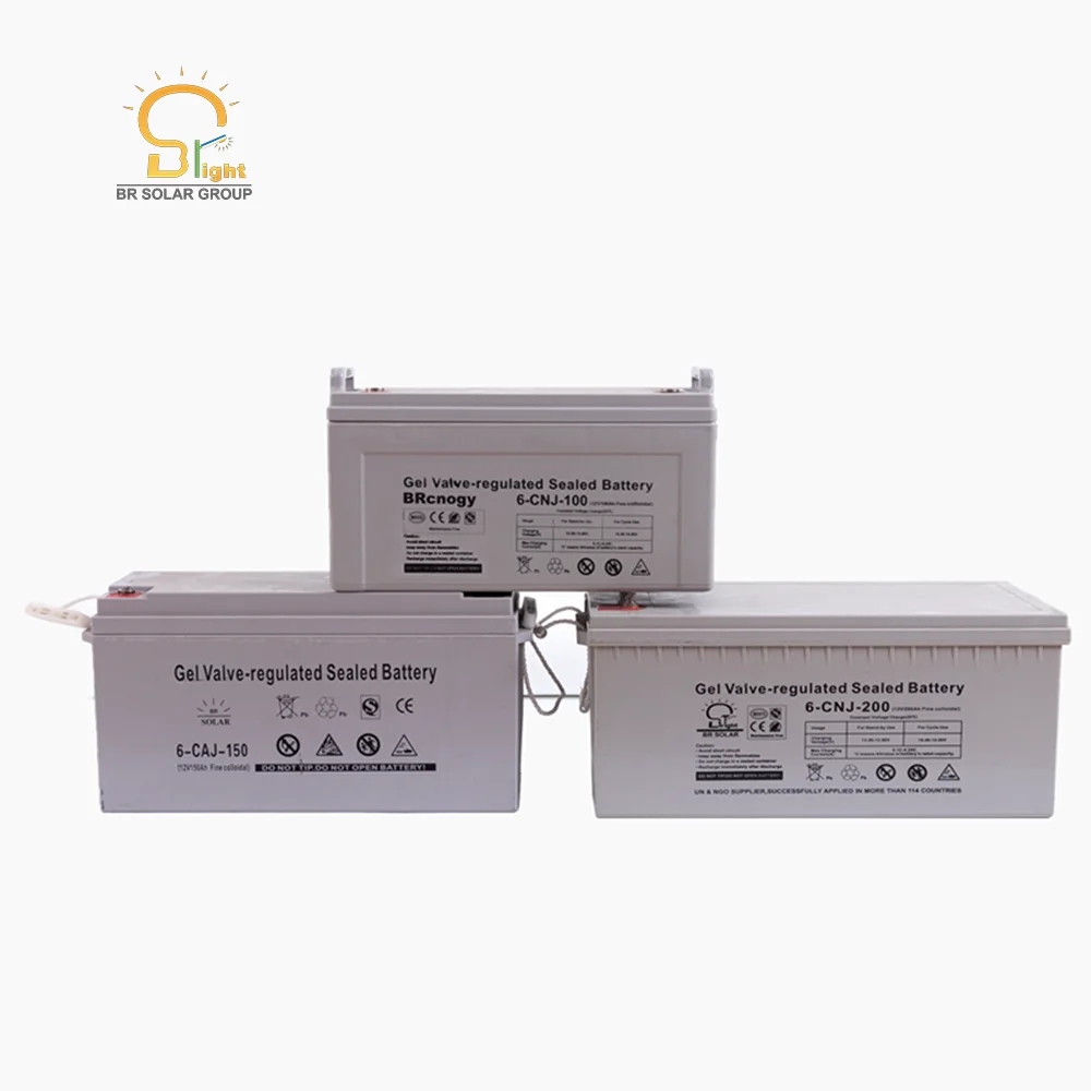 BR SOLAR High quality full power battery home ups 12v 200AH rocket gel battery for solar system