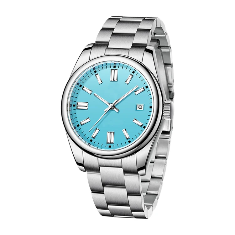 High quality auto date luxury stainless steel case band waterproof Luminous wrist automatic mechanical chronograph watch