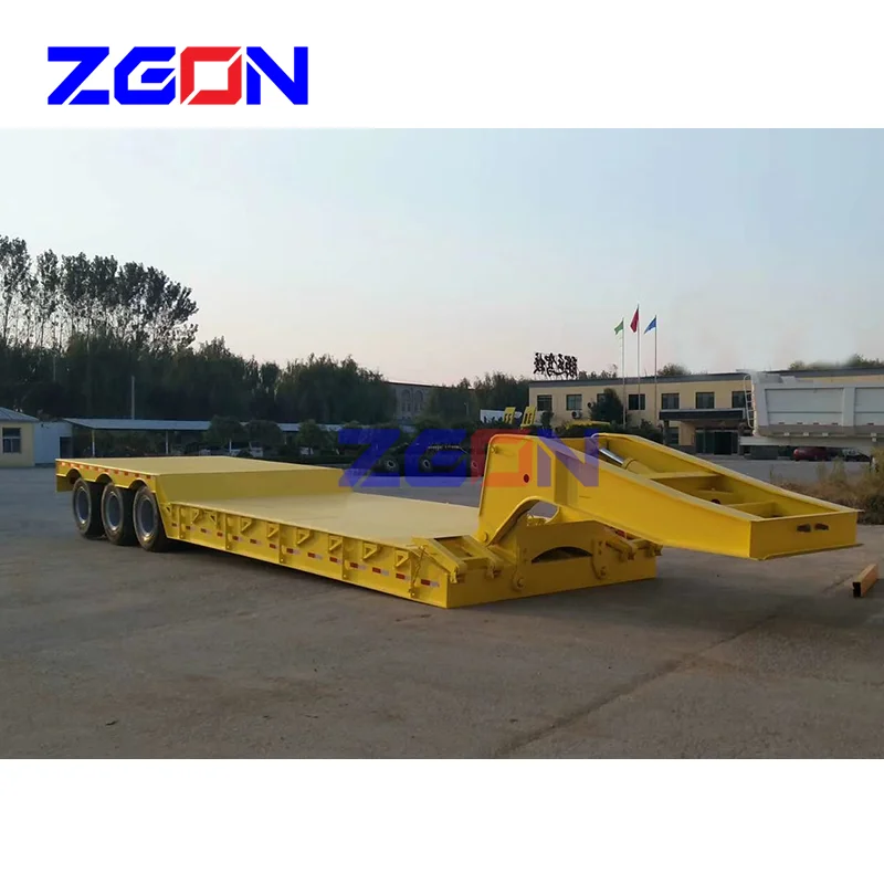 4axle 100 Ton Goose Neck Low Bed Loader Trailer Steel Panda Truck Trailer for 6 Cars Semi-trailer 4 XD Axle 10m