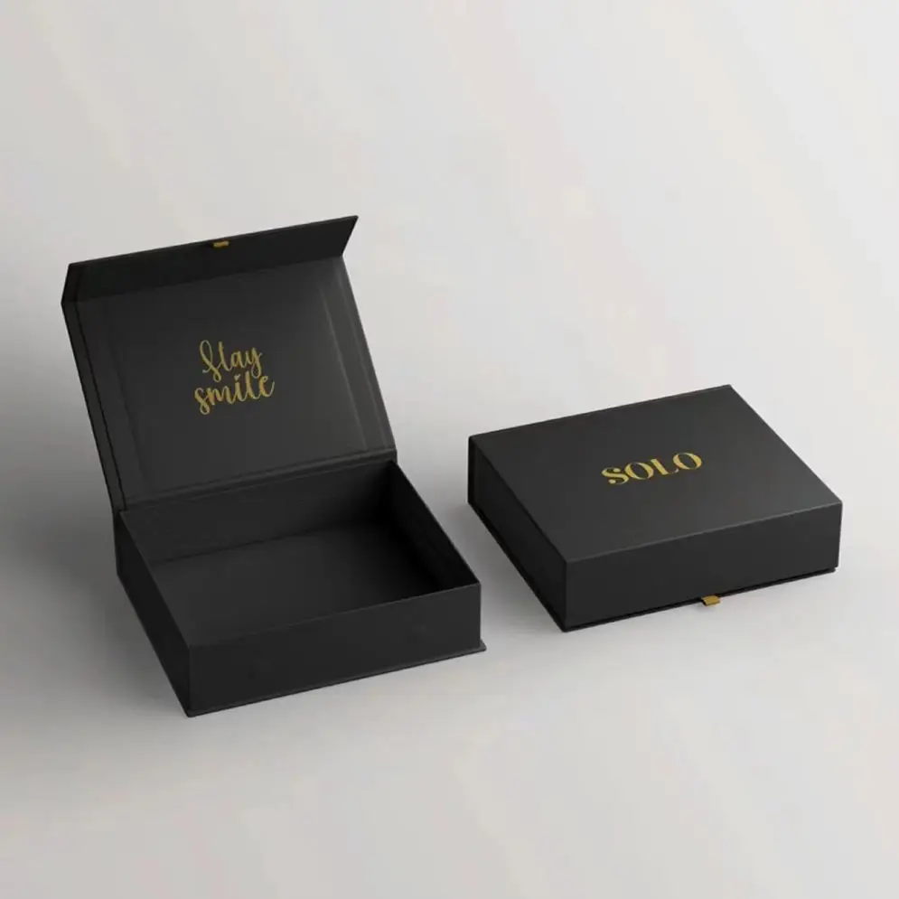 Custom Eco Friendly Color Printing Corrugated Carton Black Paper Shipping Packaging Mail Packaging Box