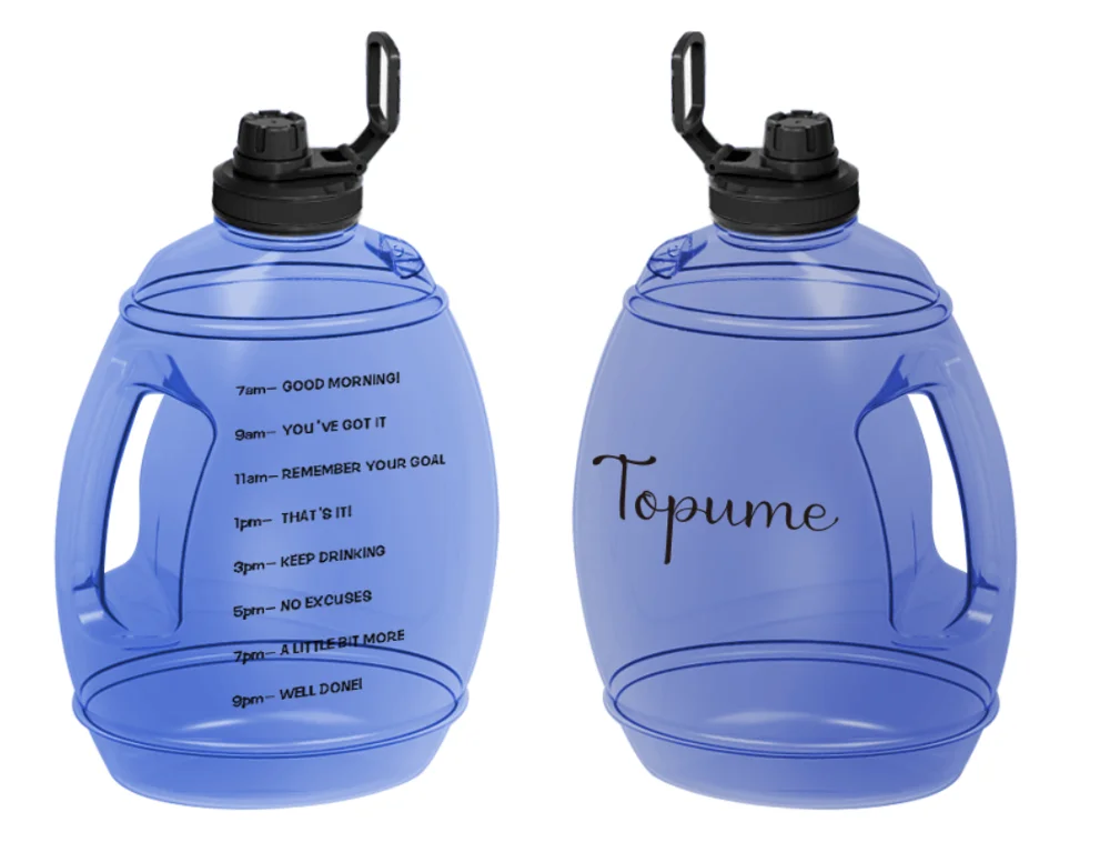 3.78L 1Gallon Water Bottle with Motivational Time Marker Large Capacity Sport Water Jug with Handle 128OZ
