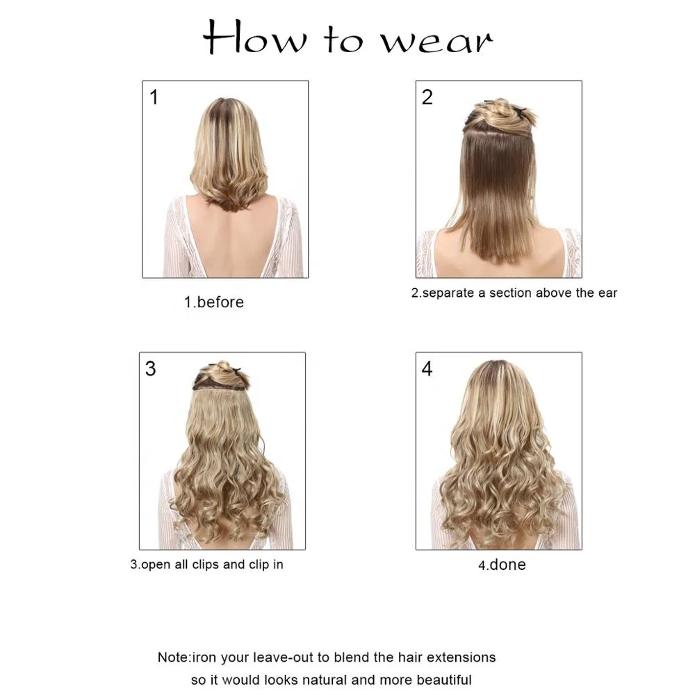 High Quality Synthetic Hair Manufacturer Futura Fiber Clip In One Piece Wholesale Ombre Seamless Hair Extensions For White Women