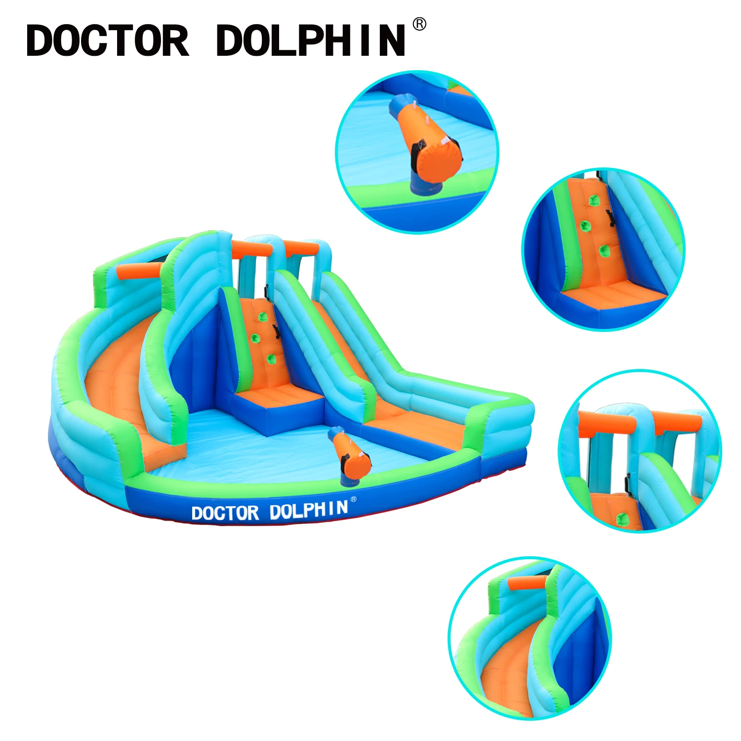 Doctor Dolphin Commercial Double Slide Water Inflatable Jumpers