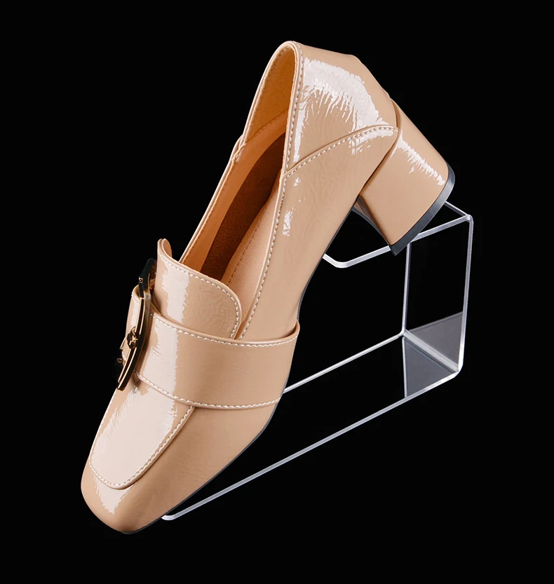 Boutique Shoe Section Display Clear High Heel Acrylic Shoes Display Rack Transparent Accessories Slanted Shoe Display