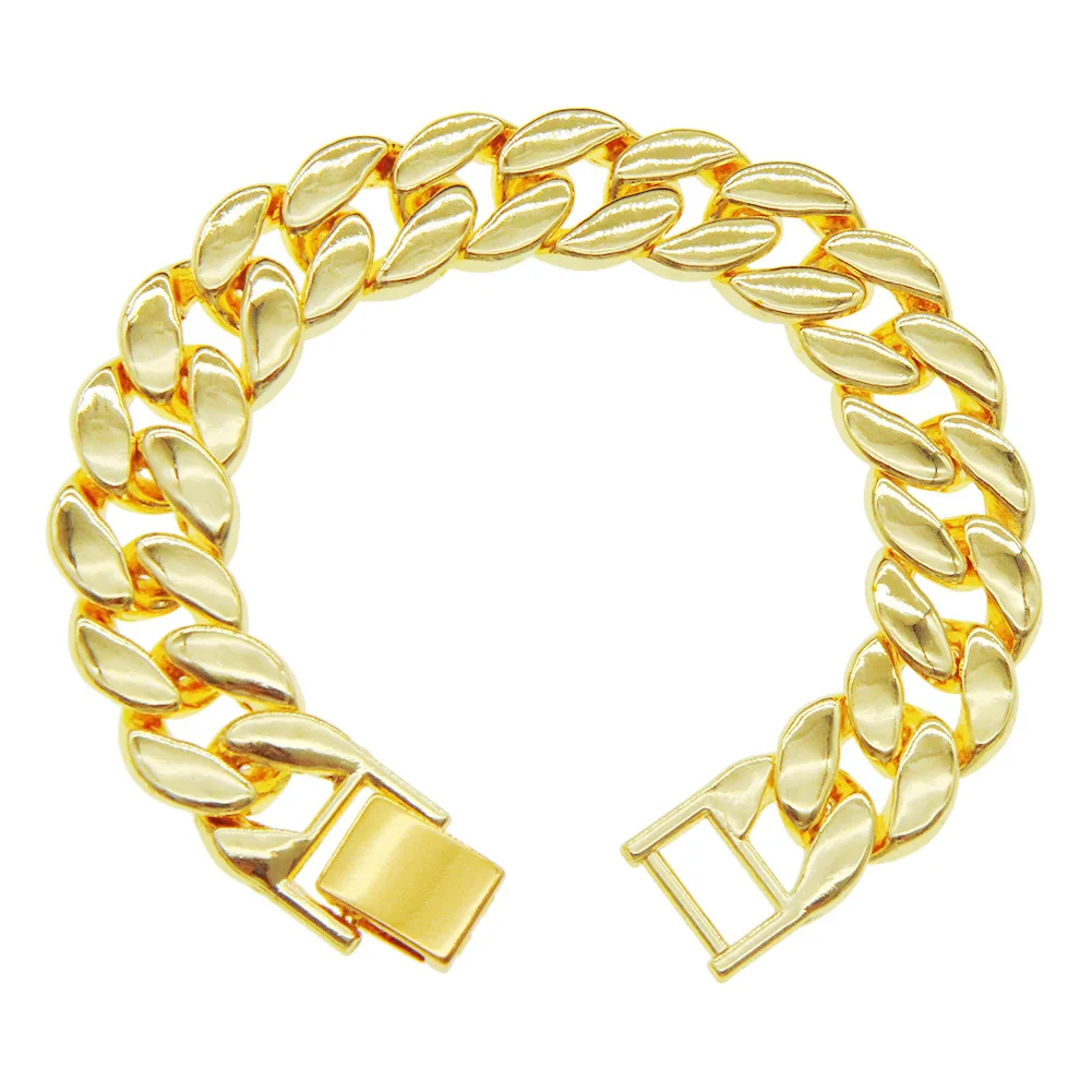 New Luxury Cuban Man Link Chian Bracelet Gold-Color Mens Accessory High Quality Jewelry Accessories