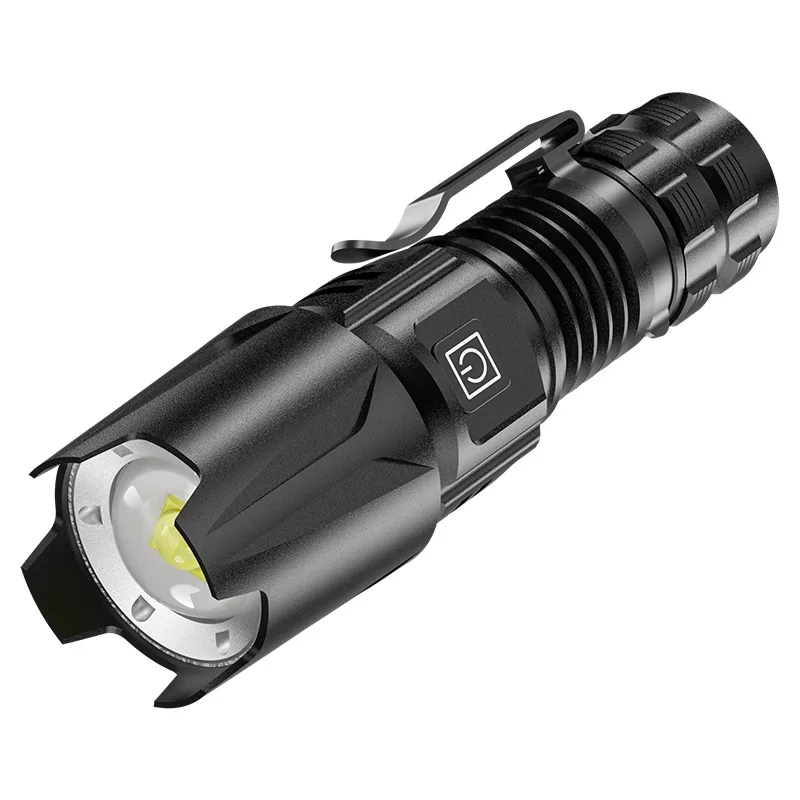 1000 Lumens 15w Powerful Strong Light Tactical Led EDC Flashlight Rechargeable Usb Zoomable Power Display Torch For fishing