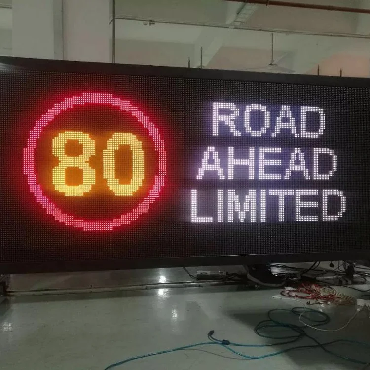 EN12966 vms Traffic solar led road compulsory ahead sign with SGS certificate
