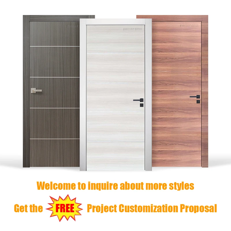 Modern Solid Swing French Design Porta Porte Intrieure Pologne En Bois MDF White Melamine Wooden Interior Internal Room Doors