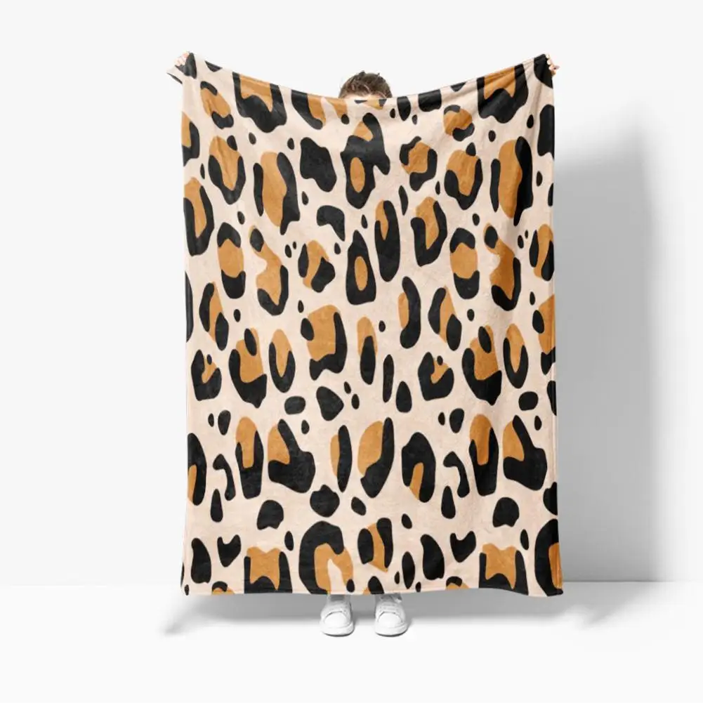 Animal Print Fleece With Sherpa Leopard Throw Blanket Flannel Sherpa Fleece Bed Blanket For Bedroom