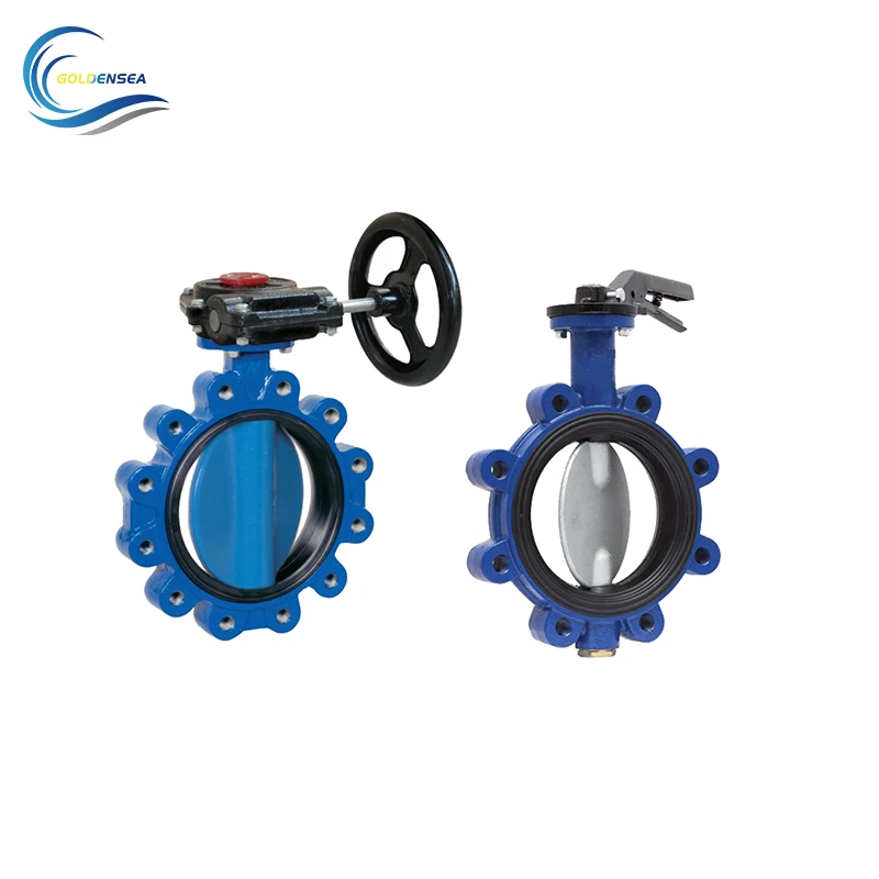 Lugged type resilient seal PN 16 butterfly valves for hydraulics water oil acid media