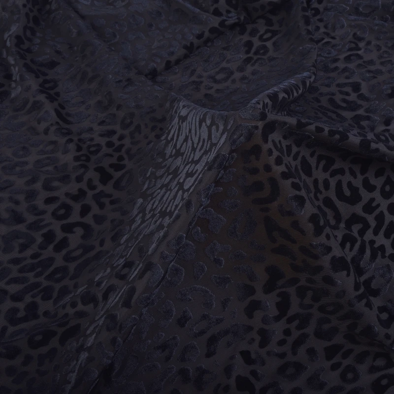 wholesale knitted leopard pattern burnout velvet fabric high elastic fabric for dress