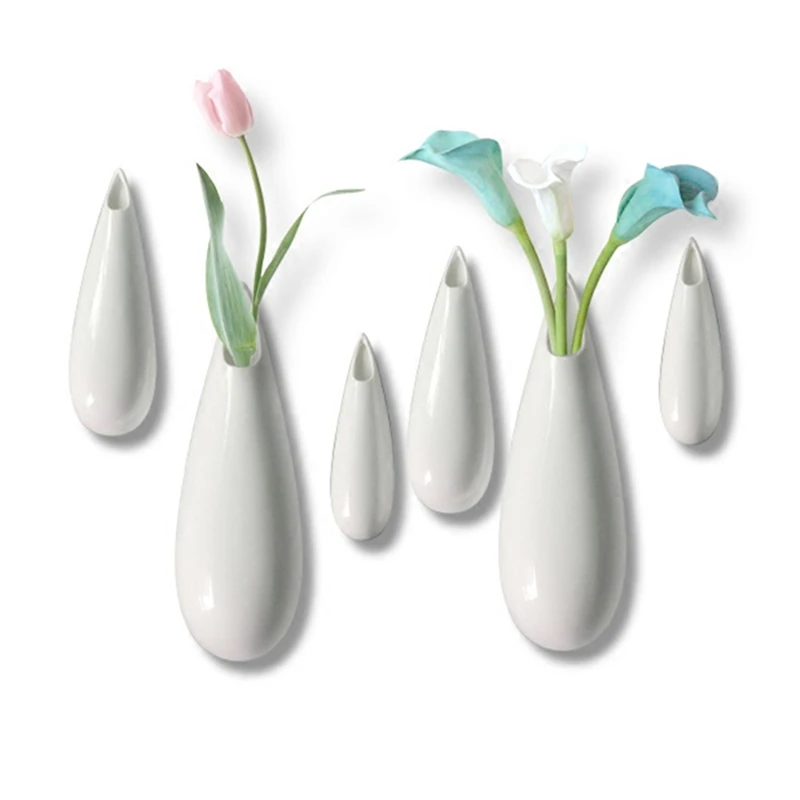 Light Luxury Creative Wall Hanging ceramic Vase Plated Gold Simple Hydroponics Bottle Porcelain Vases for Home Decor