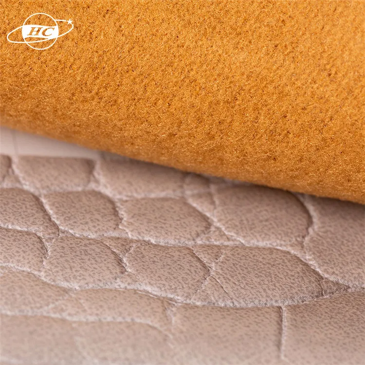 Crocodile pattern embossing warp knitted fabric medium hardness fabric pu for furniture and luggage