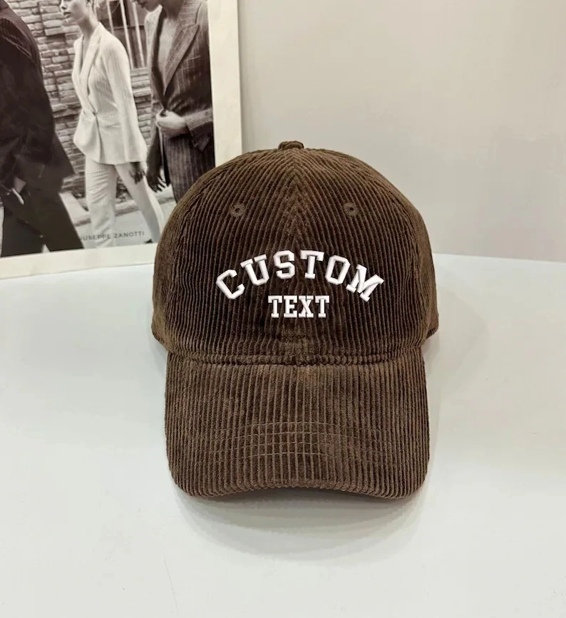 Custom hat corduroy handmade baseball cap men and women winter corduroy warm hat high quality soft top duck tongue cap gifts