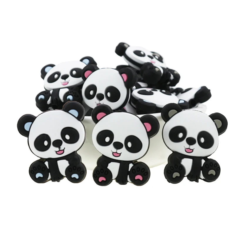 2021 Factory Wholesale BPA Free Baby Chew Silicone Teething Animal Teether Shape Beads For DIY Jewelry Making  Colorful Beads