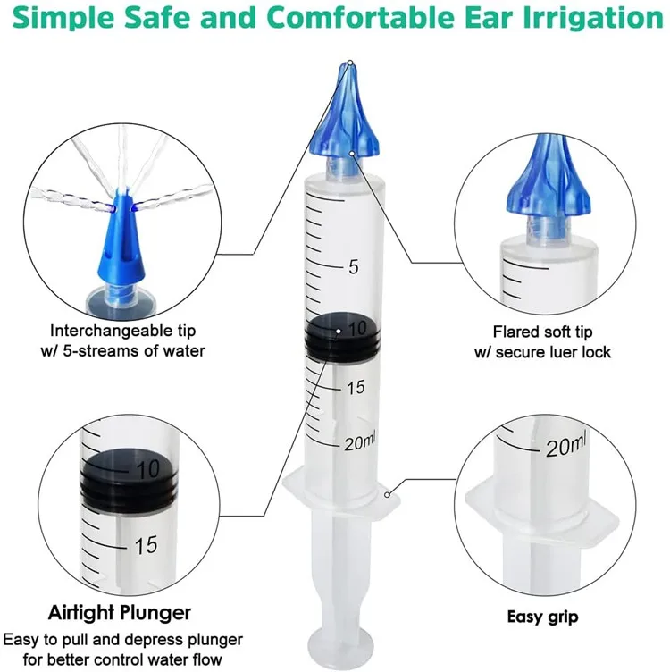 Portable Reusable Ear Cleaner Wax Remover Syringe Flusher Tool Ear Cleaner Wax Removal Remover
