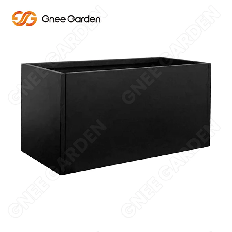 Metal planter rust flower pot outdoor garden Long plant flower box