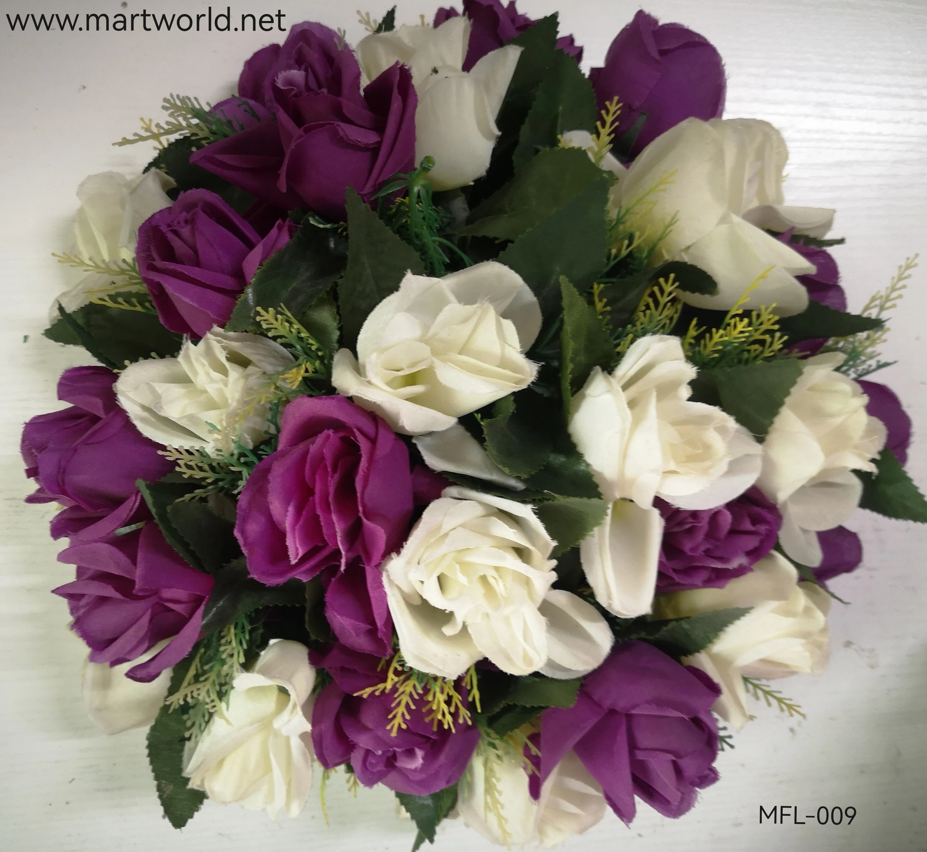 artificial flower purple rose  silk artificial high quality wedding silk flower bouquet marriage  vase stand decoration(MFL-009)