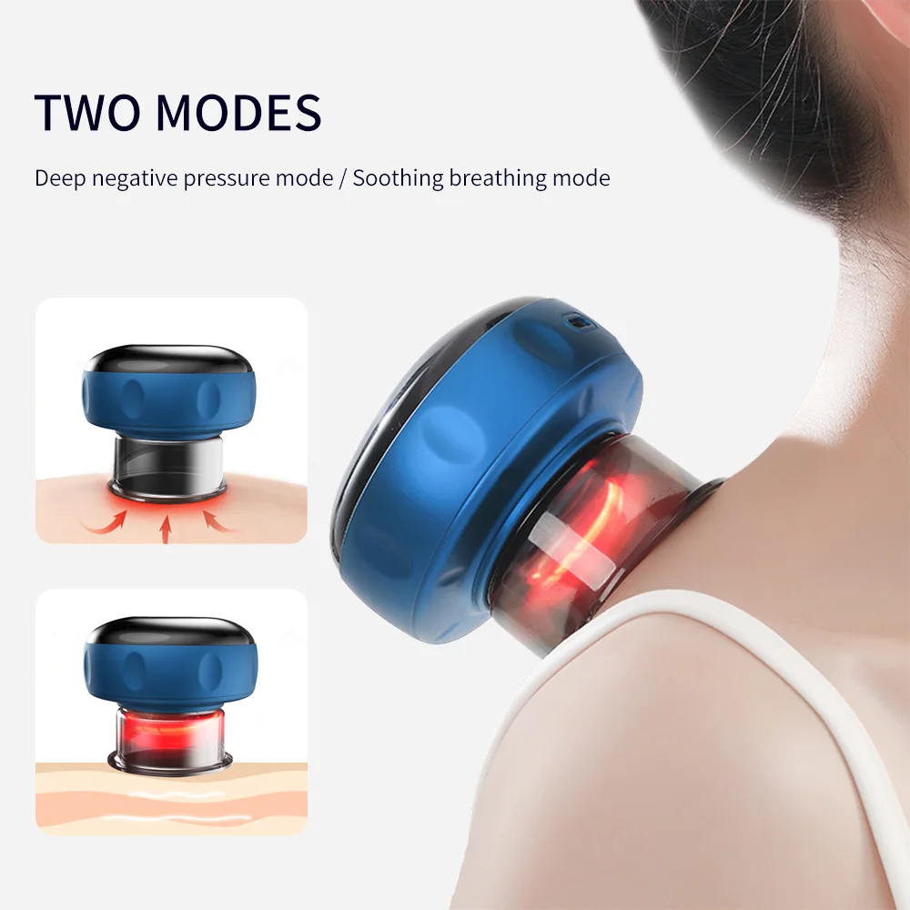NEW Electric Intelligent Breathing Vacuum Cupping Device 6 Gears LED Smart Meridian Guasha  Tool Massage Cupping Heat Therapy
