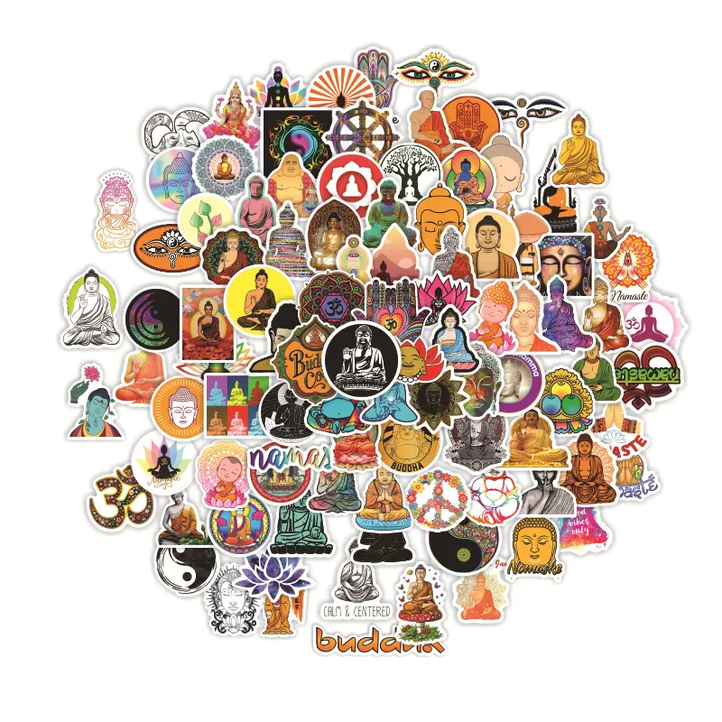 100 PCS Buddah  Sticker for Water bottle Motorcycle Laptop